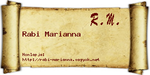 Rabi Marianna névjegykártya